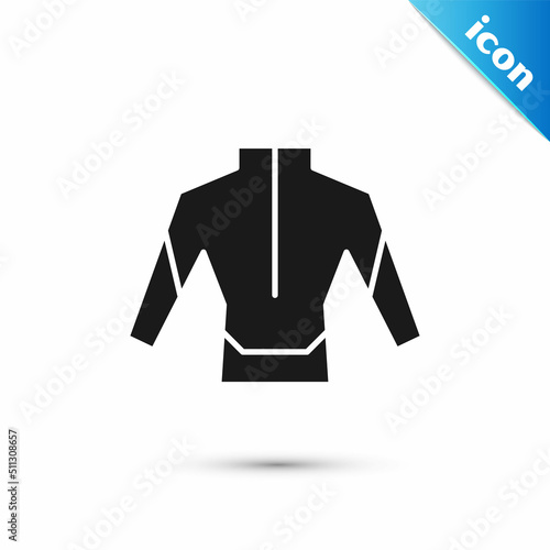 Grey Wetsuit for scuba diving icon isolated on white background. Diving underwater equipment. Vector