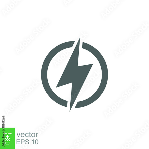 Power icon. Lightning, bolt, energy and thunder electric concept. Vector illustration isolated. EPS 10.