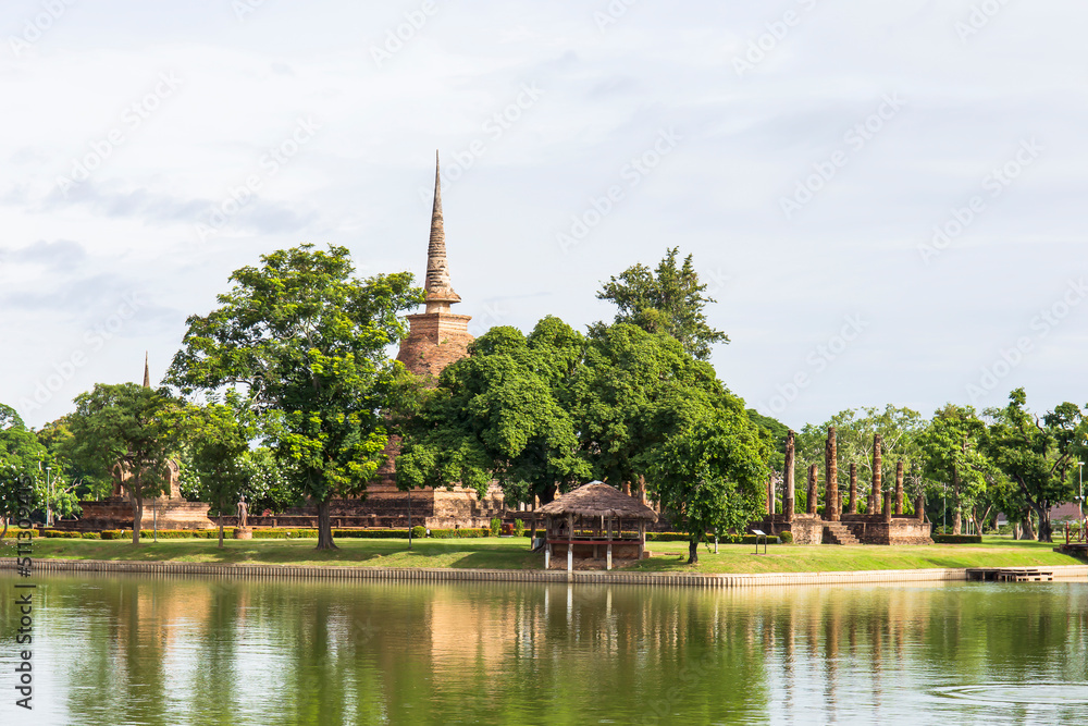 June 6, 2022, Sukhothai National Historical Park, the old city of Thailand 800 years ago, Sukhothai Province, Thailand.