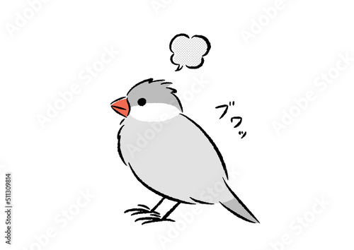 おこる文鳥