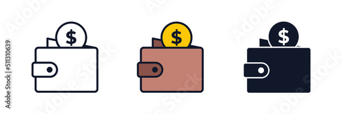 wallet icon symbol template for graphic and web design collection logo vector illustration