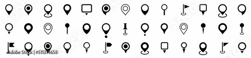 Set of Location pin icons. Modern map markers. Location mark icons. Map Marker Illustration. Destination Symbol. Pointer Logo. Vector illustration photo