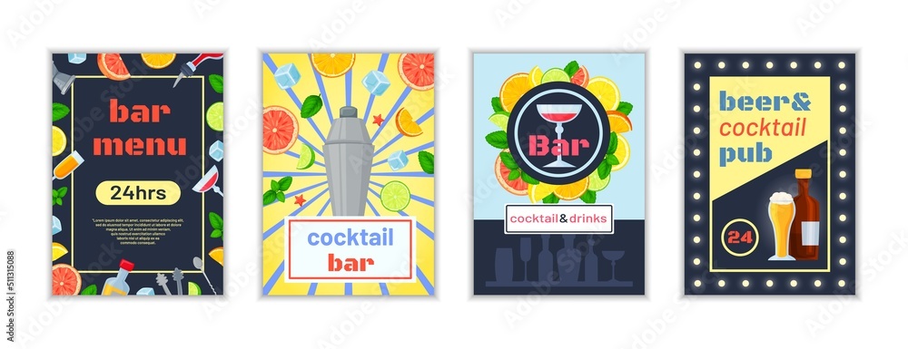 Bartender Vertical Posters Set