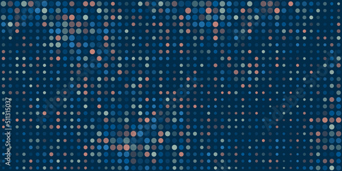 Abstract Colorful Spotted Pixels Pattern with Spots of Various Sizes - Geometric Mosaic Texture, Generative Art, Vector Background