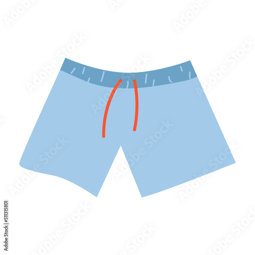 Vector illustration of men underwear. Swim shorts on isolated background. Swimming trunks, swimwear