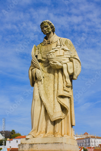 Sao Vicente Statue at Santa Luzia viewpoint (miradouro) in Lisbon © Lindasky76