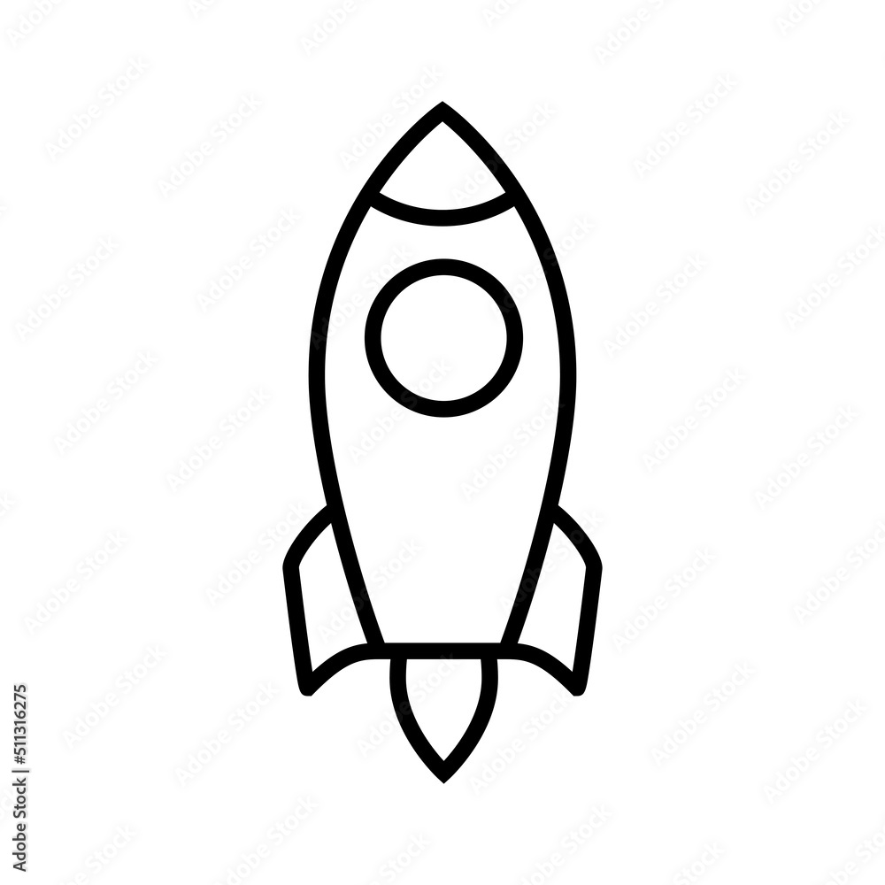 The space rocket icon. The black silhouette of a spaceship. The vector illustration is isolated. The space rocket icon. The black silhouette of a spaceship. The vector illustration is isolated.