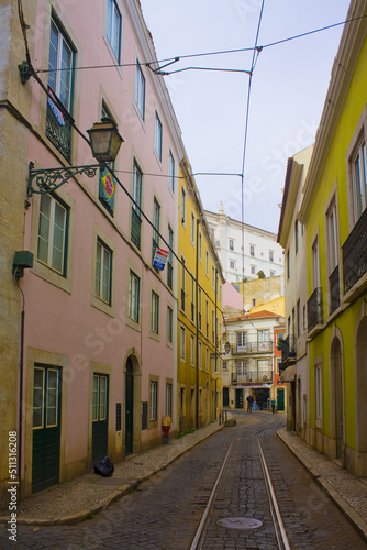 Fototapeta Naklejka Na Ścianę i Meble -  Picturesque architecture of Alfama district in Lisbon