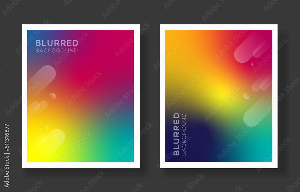 Set of Modern Blurred Gradient Card Smooth Design Vector for Event, Banner, and Poster Background