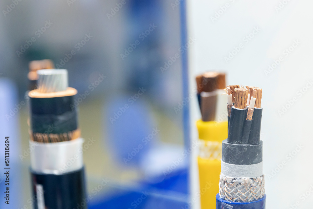 Set different copper wires on abstract background Set different copper wires on abstract background