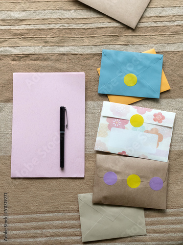 Blank letter writing paper and envelope