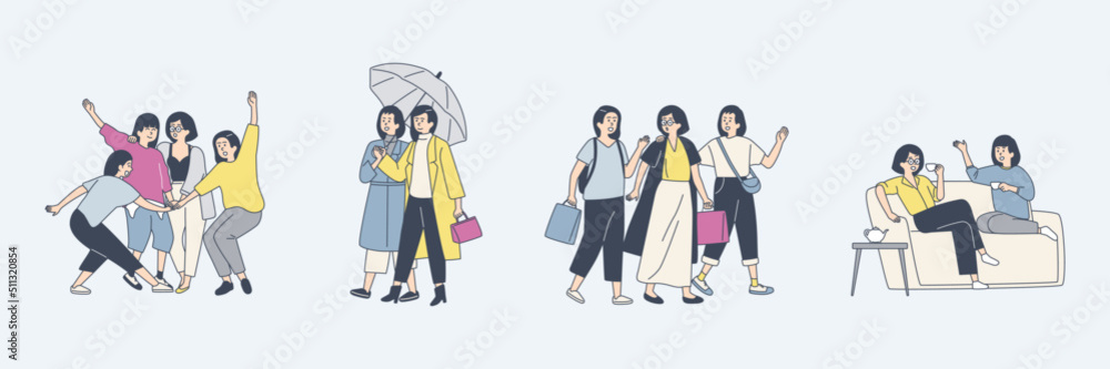 Naklejka premium group of people