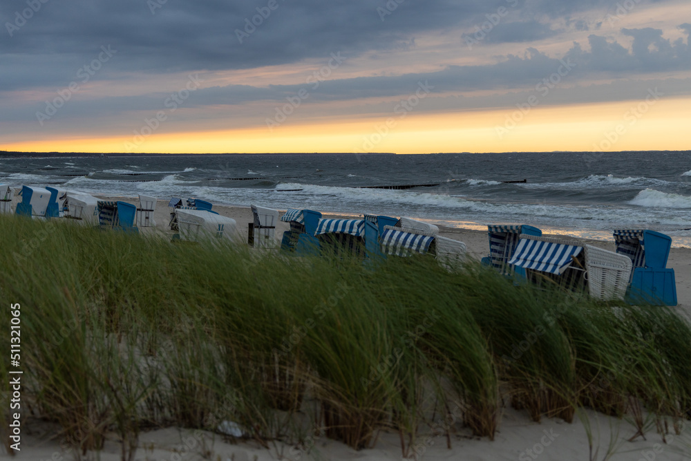 The view of Zempin beach in the evening. The view of Zempin beach in the evening.