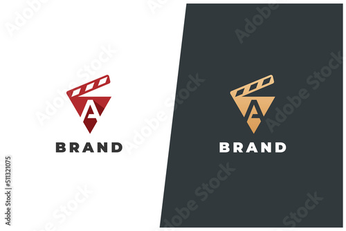 A Letter Monogram Film Production Vector Logo Concept Design 