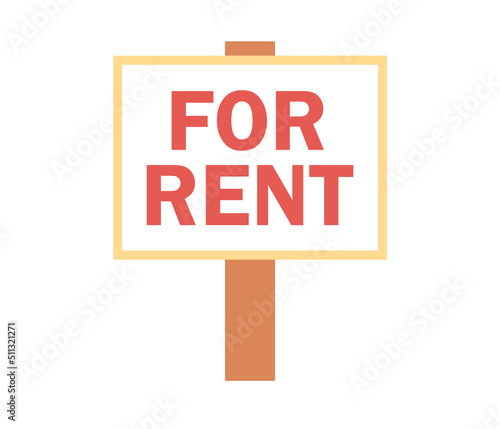 For rent sign icon. Vector flat illustration 