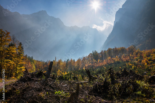 Autumn Colors in Vrata valley in Julian Alps