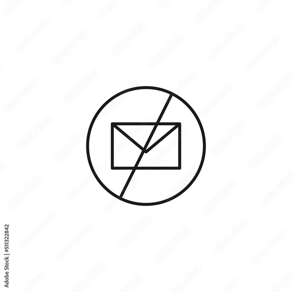 Post and letter monochrome sign. Outline symbol drawn with black thin line. Suitable for web sites, apps, stores, shops etc. Vector icon of crossed envelope Post and letter monochrome sign. Outline symbol drawn with black thin line. Suitable for web sites, apps, stores, shops etc. Vector icon of crossed envelope