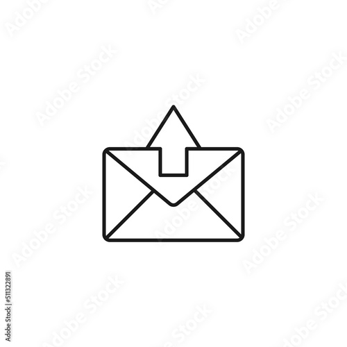 Free Download Post and letter monochrome sign. Outline symbol drawn with black thin line. Suitable for web sites, apps, stores, shops etc. Vector icon of arrow up by envelope - GFXLoad