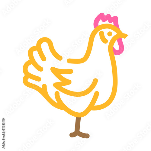 chicken domestic farm bird color icon vector. chicken domestic farm bird sign. isolated symbol illustration