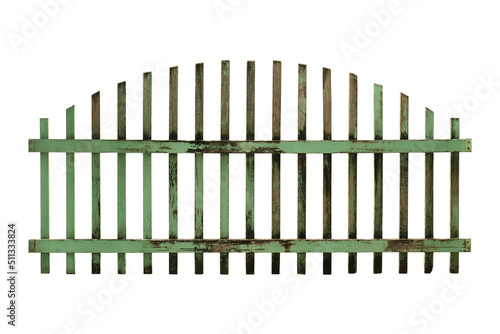 Wooden house fence  with clipping path  isolated on white background