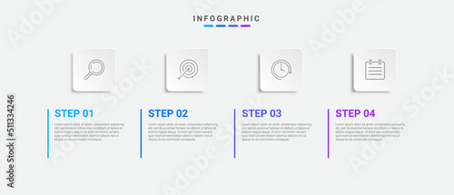 infographic design with icons and 4 options or steps. infographics for business concept