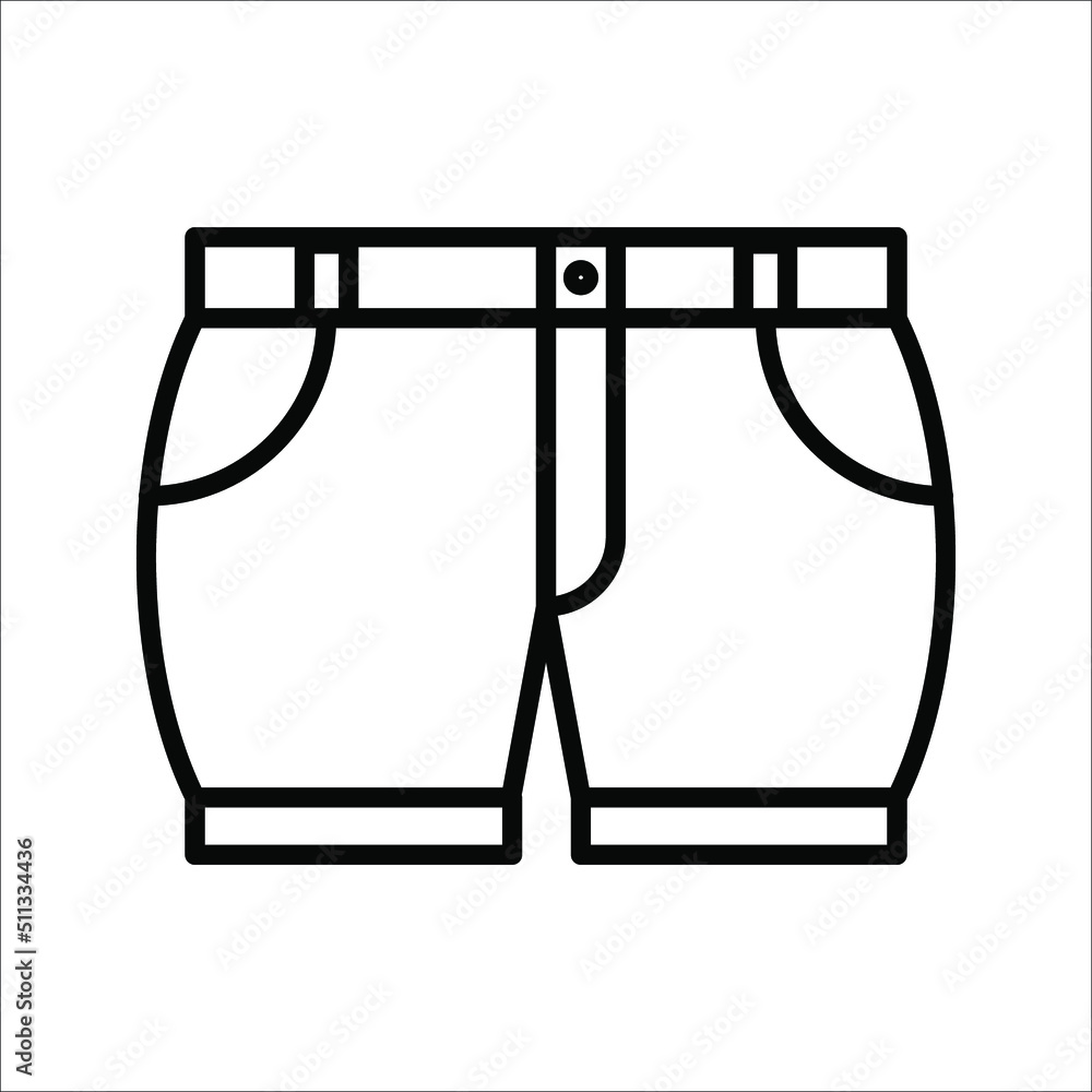 Shorts Icon Vector. Swim Shorts concept line icon. Simple element illustration. Swim Shorts concept outline symbol design. Shorts Icon Vector. Swim Shorts concept line icon. Simple element illustration. Swim Shorts concept outline symbol design.