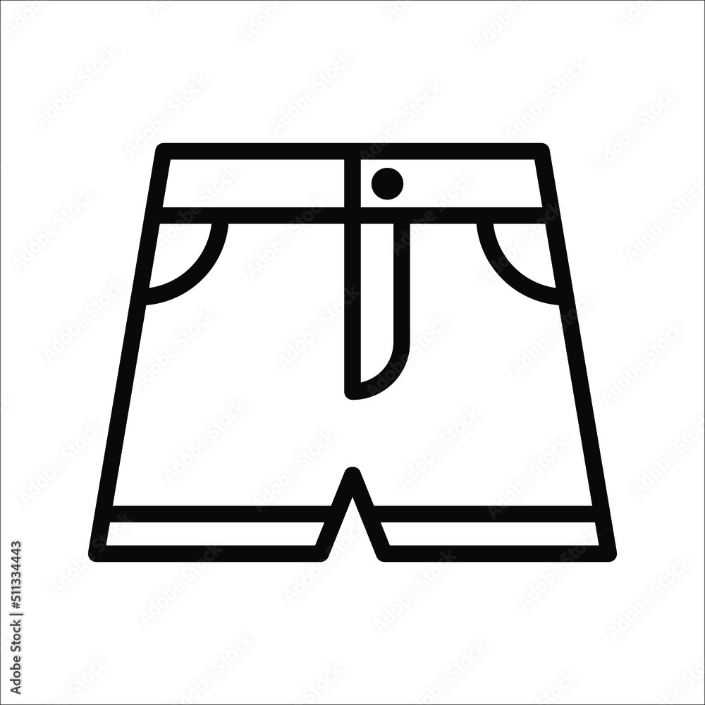 Shorts Icon Vector. Swim Shorts concept line icon. Simple element illustration. Swim Shorts concept outline symbol design. Shorts Icon Vector. Swim Shorts concept line icon. Simple element illustration. Swim Shorts concept outline symbol design.