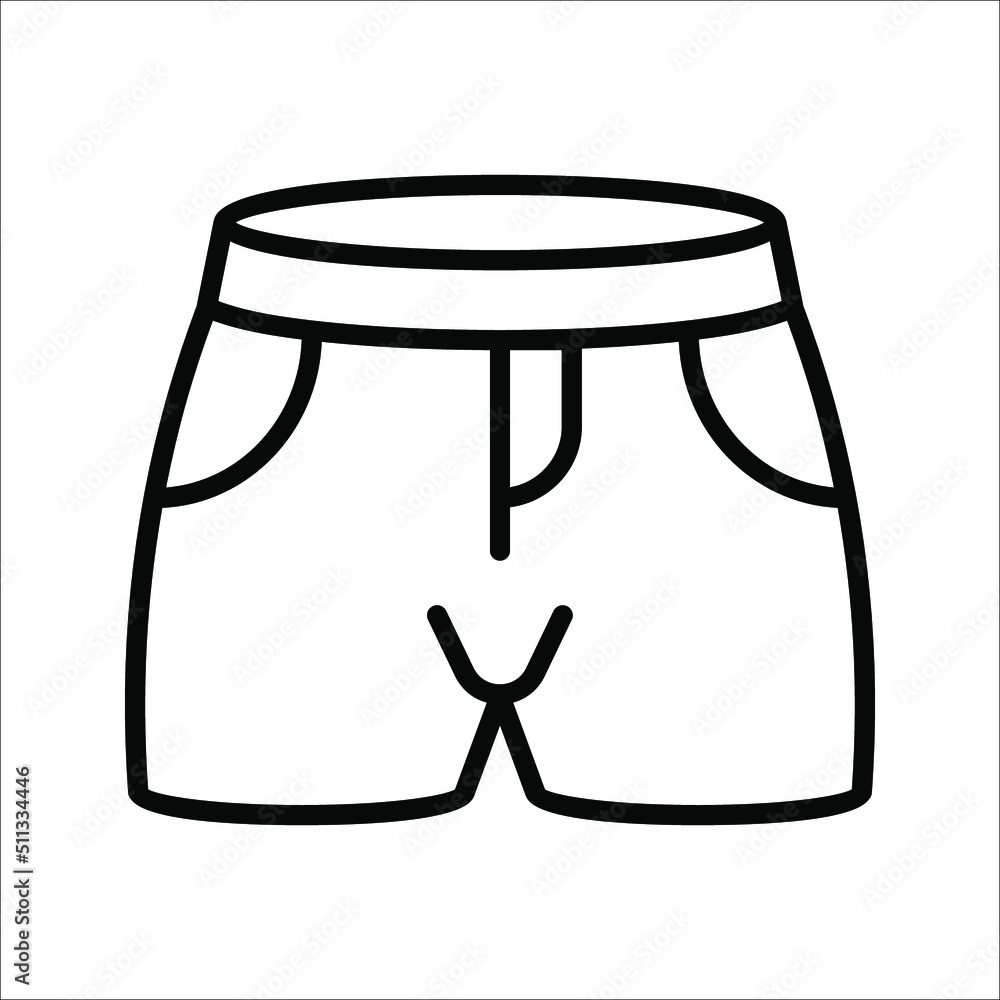 Shorts Icon Vector. Swim Shorts concept line icon. Simple element illustration. Swim Shorts concept outline symbol design. Shorts Icon Vector. Swim Shorts concept line icon. Simple element illustration. Swim Shorts concept outline symbol design.