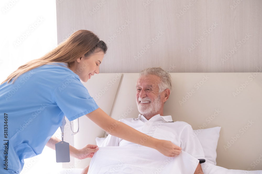 Nurses are caring for elderly patients at home. Home care concept Nurses are caring for elderly patients at home. Home care concept