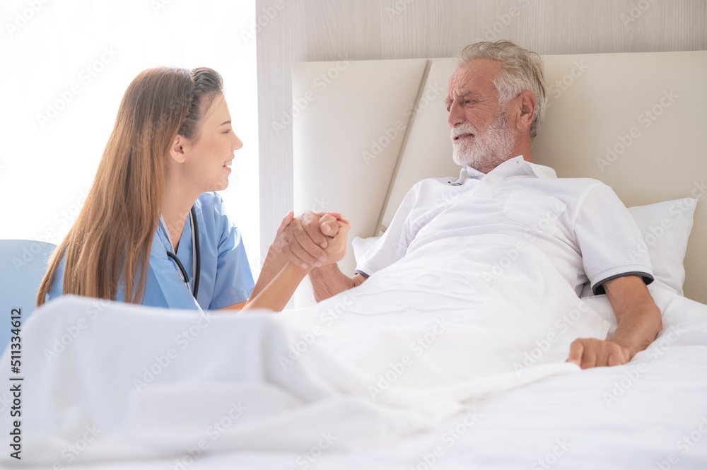 Nurses are caring for elderly patients at home. Home care concept Nurses are caring for elderly patients at home. Home care concept