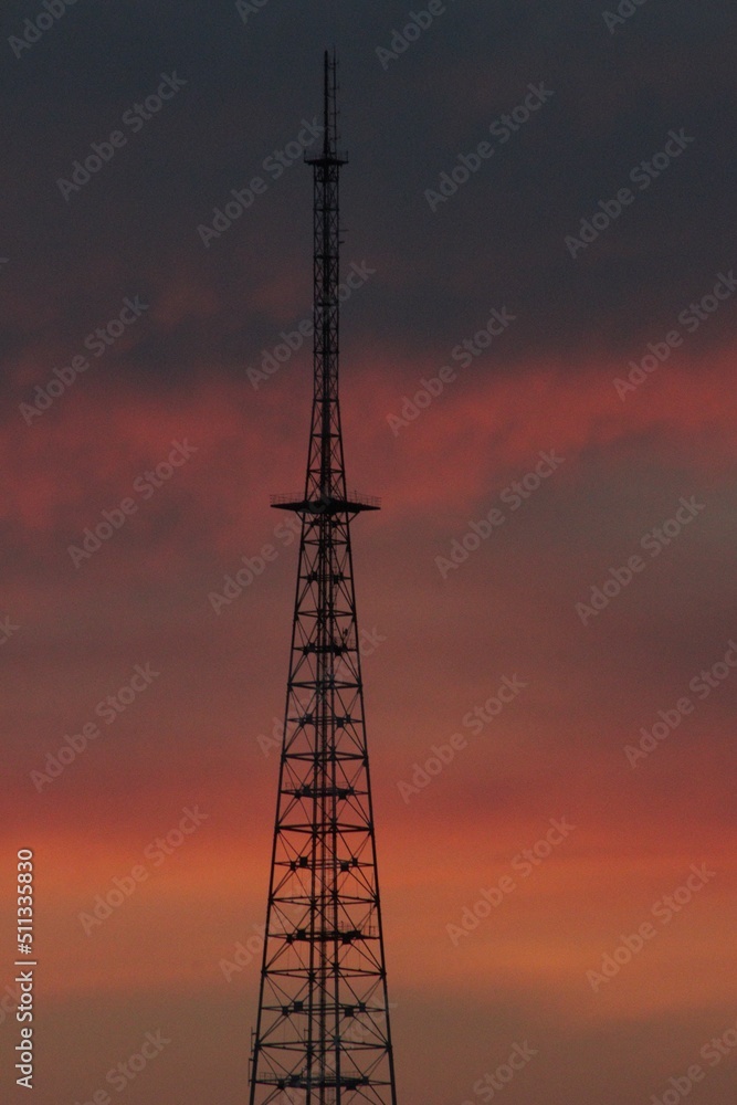 Tower on the sunset