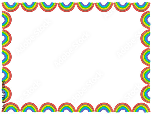 LGBTQ rainbow or wave symbol border photo frame made from plasticine