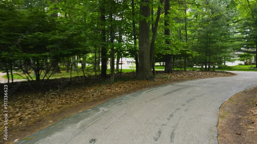 Following a driveway to the street. Following a driveway to the street.