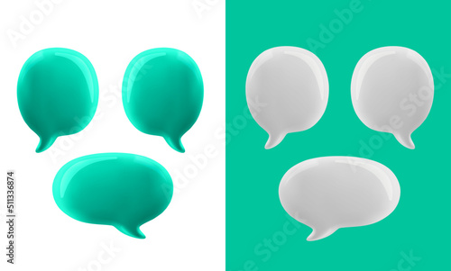 3d talking cloud, 3D illustration of speech bubble. Glossy talking cloud bubble high quality vector. Shiny cloud foam vector.