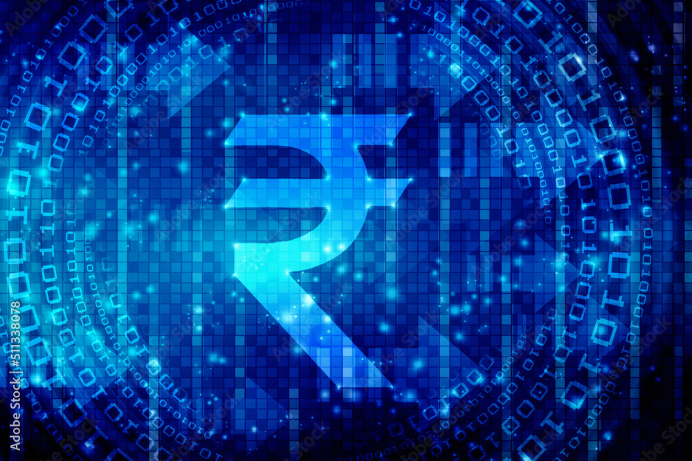 2D rendering illustration Rupee currency
