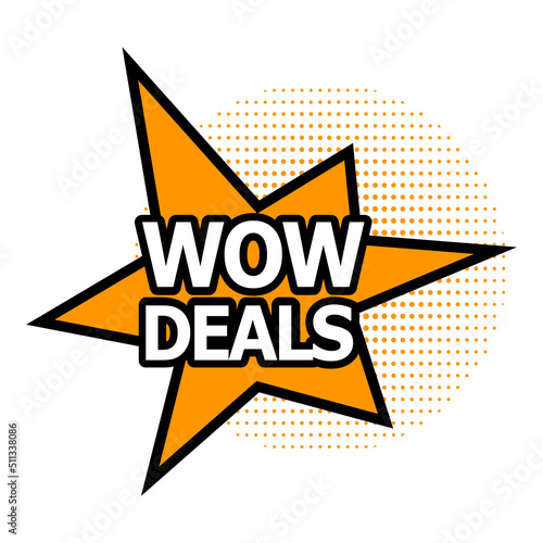 Label wow deals, concept offer