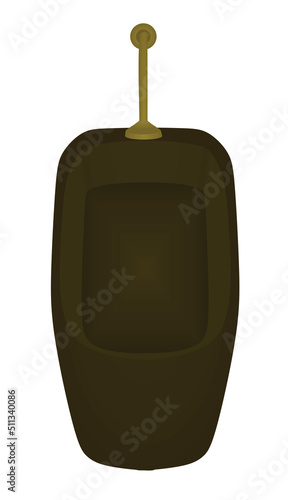 Brown porcelain urinal. vector illustration