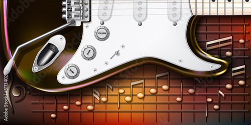 abstract background with electric guitar and on brown © lembit