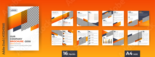 Business brochure design Company profile with modern gradient shapes, 16 pages brochure design