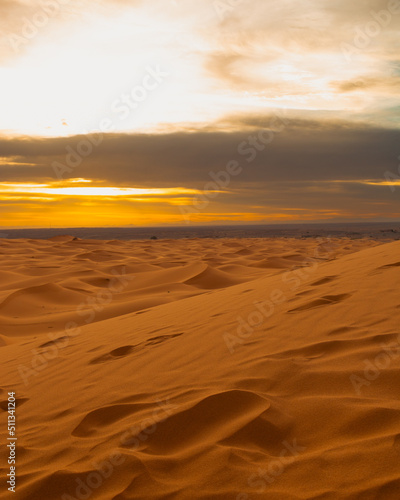 Sunset over the dunes - Merzouga, Morocco