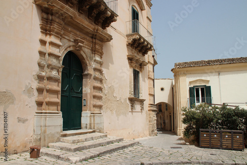 baroque palace  battaglia  in ragusa in sicily  italy  