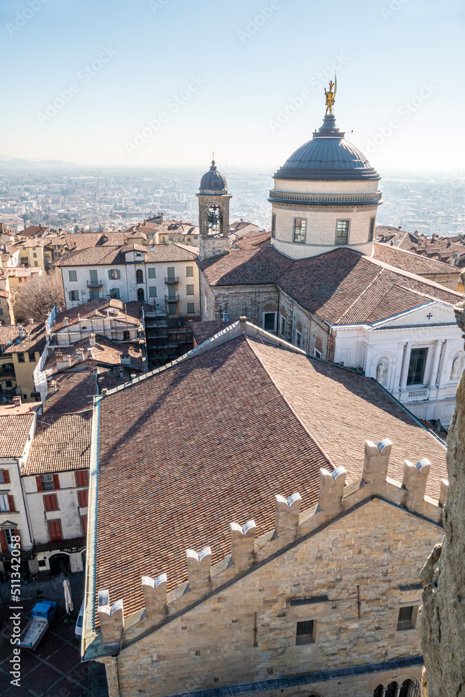 Aerial view of the Duomo of Bergamo