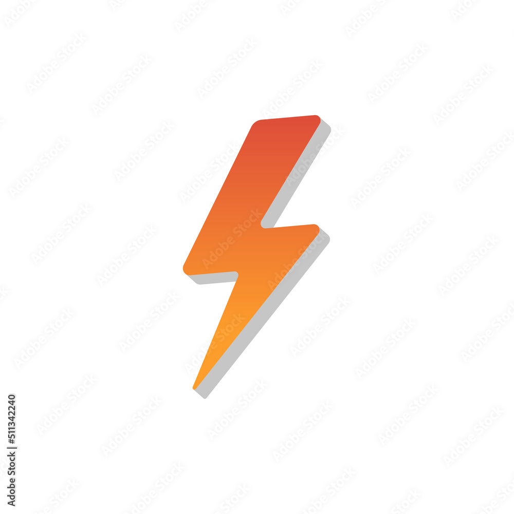 Flash Thunderbolt Icon with Shadow isolated on White Background. Flat Vector Icon Design Template Element usable for Electrical Resources. Flash Thunderbolt Icon with Shadow isolated on White Background. Flat Vector Icon Design Template Element usable for Electrical Resources.