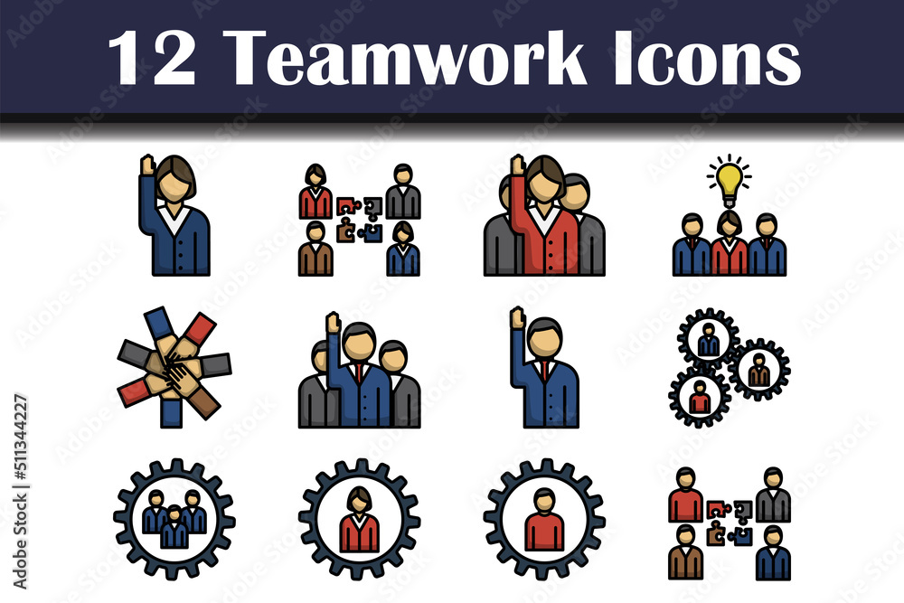 Fototapeta premium Teamwork Icon Set