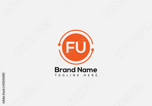 Abstract FU letter modern initial lettermarks logo design