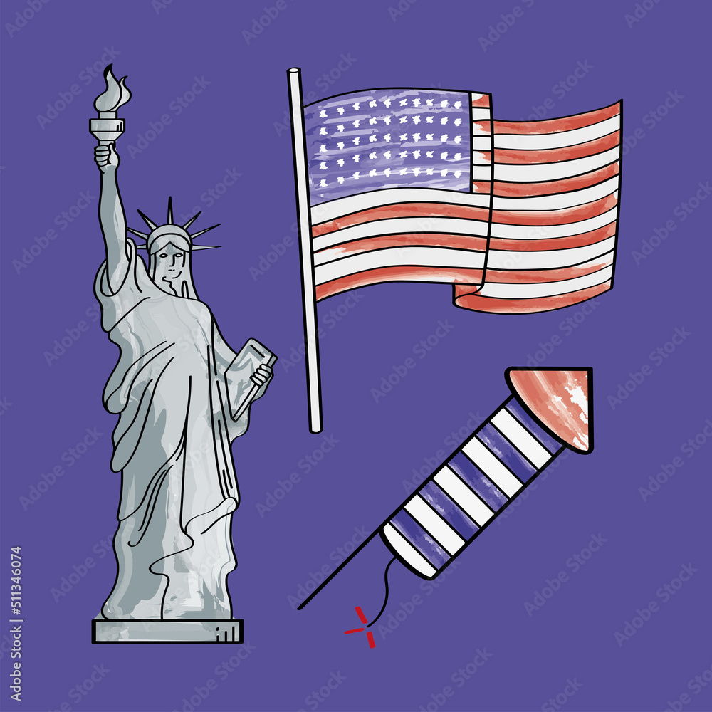 Naklejka premium three usa culture icons