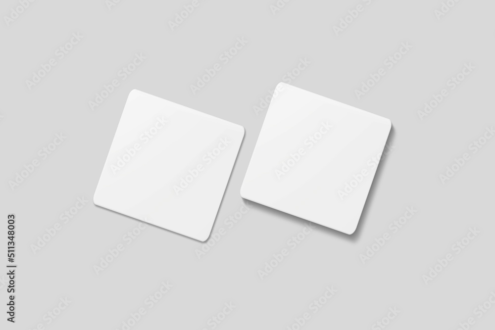 Blank square business card for mockup. 3D Render. Blank square business card for mockup. 3D Render.
