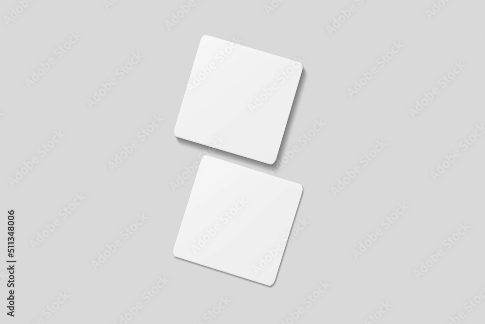 Blank square business card for mockup. 3D Render. Blank square business card for mockup. 3D Render.