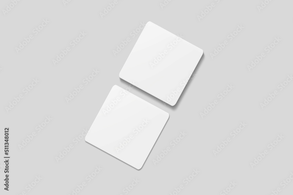 Blank square business card for mockup. 3D Render. Blank square business card for mockup. 3D Render.