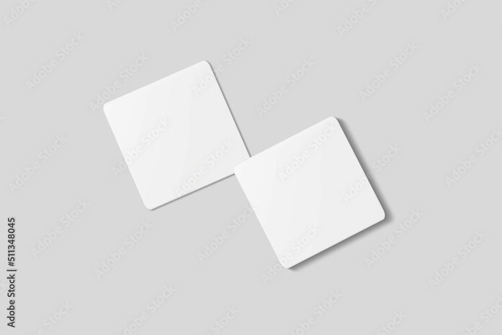 Blank square business card for mockup. 3D Render. Blank square business card for mockup. 3D Render.